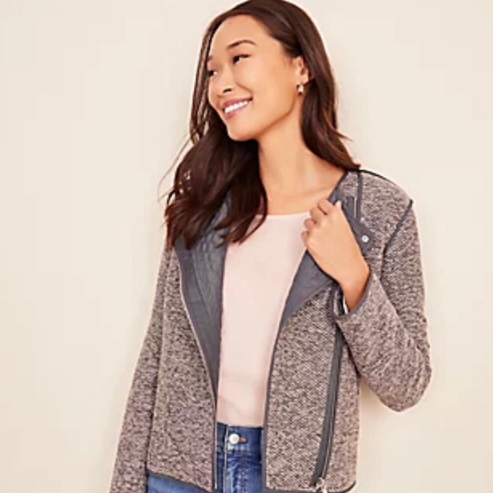 NWT Ann Taylor Tweed Moto Jacket